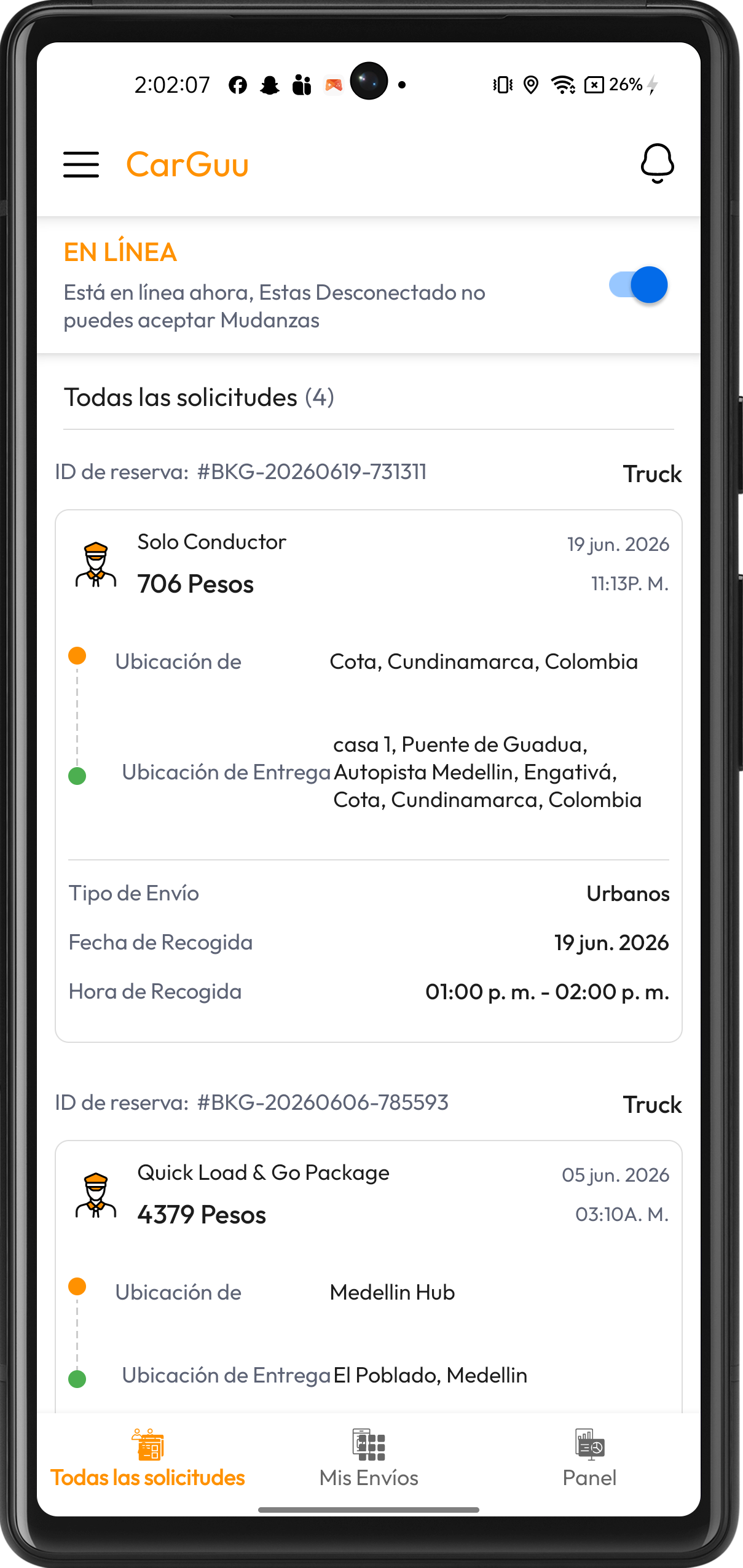 Delivery Request Dashboard